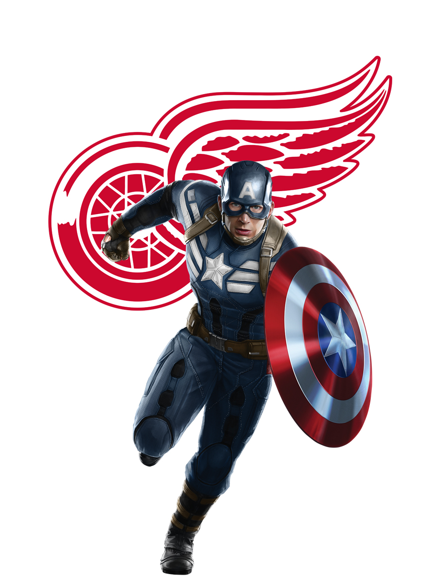 Detroit Red Wings Captain America Logo iron on paper